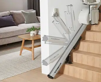 Flexible Schiene eines geraden Treppenlifts - Beispielbild